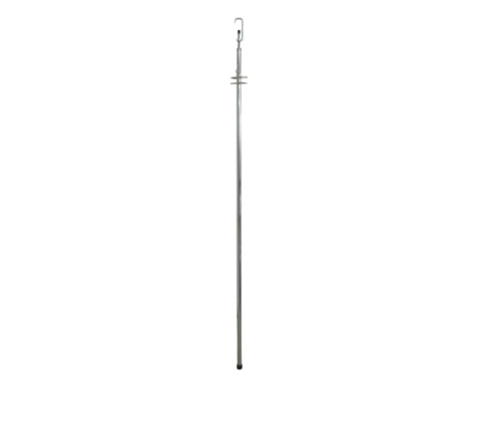 Chromed pole with eyelets and threaded hook